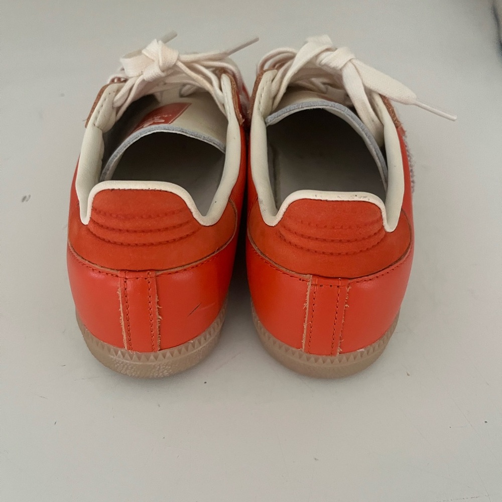 Adidas Samba Orange & White Sneakers- women’s size 5 - Picture 3 of 4